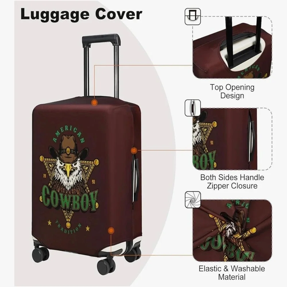 Hyper Venture American Cowboy Eagle Luggage Cover Brown Large 27-30 Inch